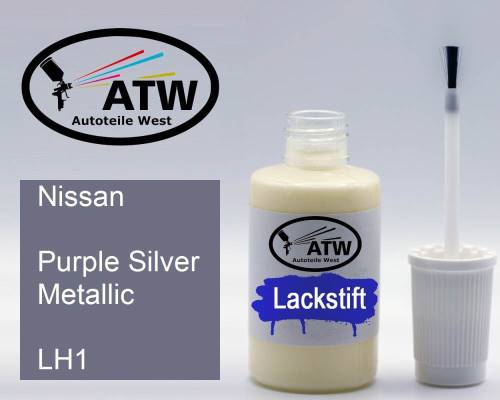 Nissan, Purple Silver Metallic, LH1: 20ml Lackstift, von ATW Autoteile West.